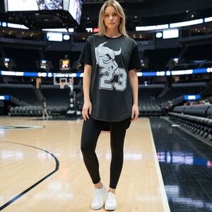 NEW JC Distro Black & White Chicago Bulls 23 NBA Jordan Waffle Texture T-shirt